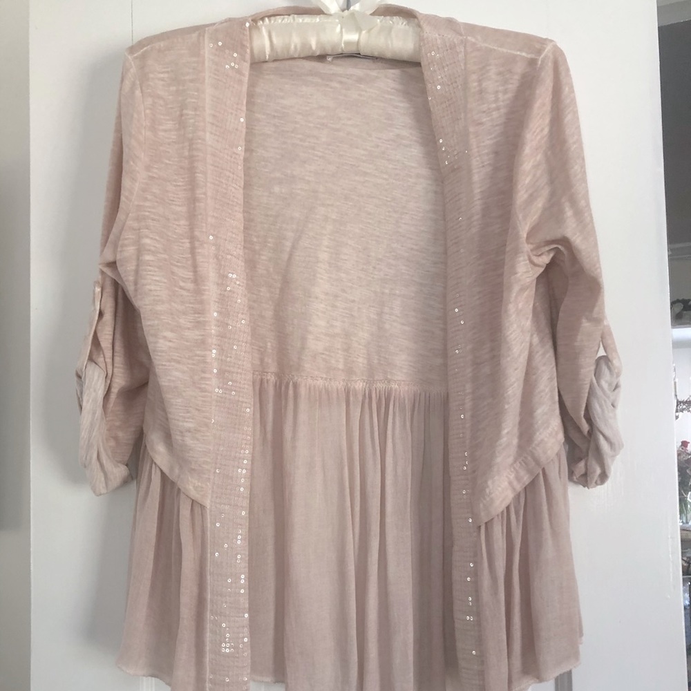 Nina Kendosa Paris Cotton sequin cardigan feminine NWOT